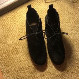 women’s black wedge booties